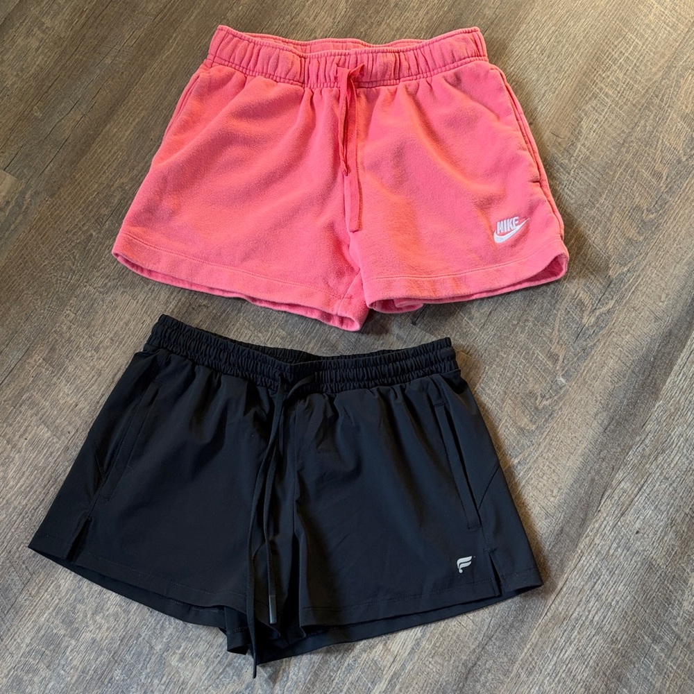 Nike Pink and Fabletics Black Women's Shorts Set